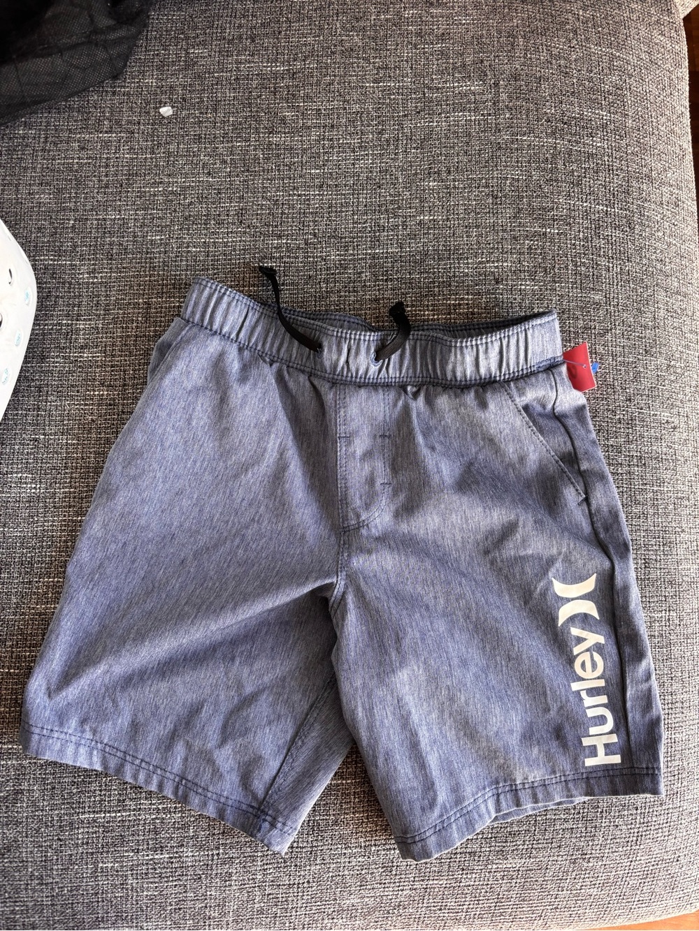 Hurley Boys Blue Swim Trunks with White Logo